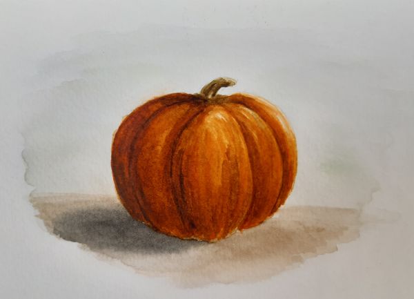 Kürbis, Aquarell